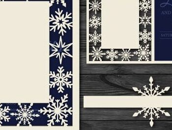 Intra απο ξύλο plywood 3mm-4mm πάχος – Προσκλητήρια γάμου κομμένα με νιφάδα χιονιού Δίασταση 20x20 cm INTRAFABR-42594417 - Image 1