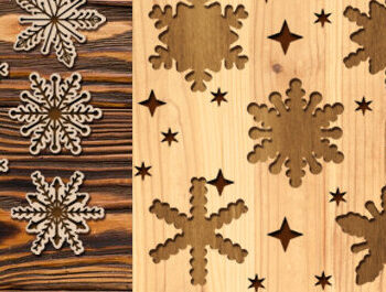 Intra απο ξύλο plywood 3mm-4mm πάχος – Πακέτο Snowflake Puzzles Δίασταση 20x20 cm INTRAFABR-98603011 - Image 2