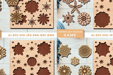 Intra απο ξύλο plywood 3mm-4mm πάχος – Πακέτο Snowflake Puzzles Δίασταση  20x20 cm INTRAFABR-98603003