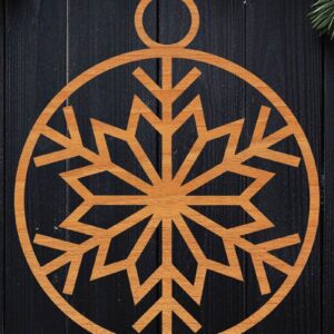 Intra απο ξύλο plywood 3mm-4mm πάχος – Snowflake Στρογγυλό στολίδι Δίασταση  20x20 cm INTRAFABR-109410494