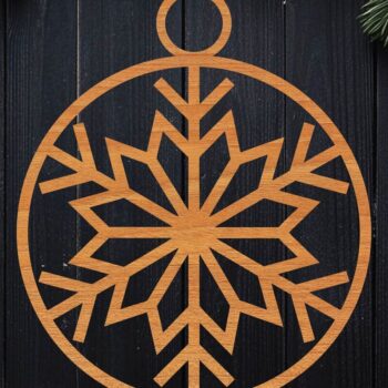 Intra απο ξύλο plywood 3mm-4mm πάχος – Snowflake Στρογγυλό στολίδι Δίασταση  20x20 cm INTRAFABR-109410494 - Image 1