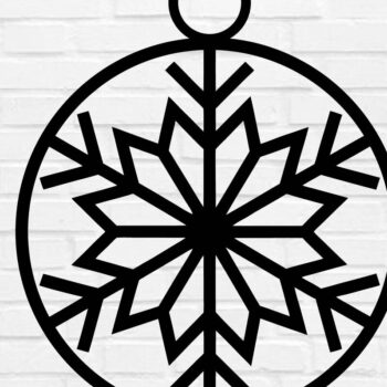 Intra απο ξύλο plywood 3mm-4mm πάχος – Snowflake Στρογγυλό στολίδι Δίασταση  20x20 cm INTRAFABR-109410494 - Image 2