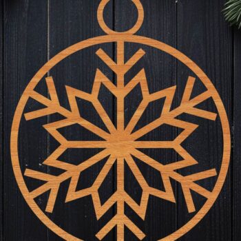 Intra απο ξύλο plywood 3mm-4mm πάχος – Snowflake Στρογγυλό στολίδι Δίασταση  20x20 cm INTRAFABR-109410494 - Image 3