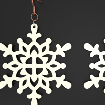 Intra απο ξύλο plywood 3mm-4mm πάχος – Χριστουγεννιάτικα σκουλαρίκια σε σχήμα νιφάδας χιονιού Δίασταση  5x5 cm INTRAFABR-79477984 - Image 1