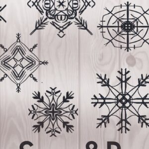 Intra απο ξύλο plywood 3mm-4mm πάχος – Snowflake - Snowflake Clipart Set Δίασταση  20x20 cm INTRAFABR-5542243