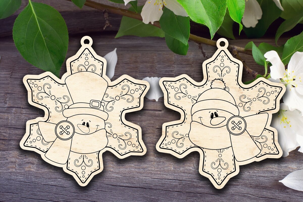 Intra απο ξύλο plywood 3mm-4mm πάχος – Στολίδια με νιφάδες χιονιού Δίασταση  20x20 cm INTRAFABR-32136063