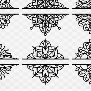 Intra απο ξύλο plywood 3mm-4mm πάχος – Πακέτο Snowflake Split Monogram Δίασταση  20x20 cm INTRAFABR-117724151 - Image 2