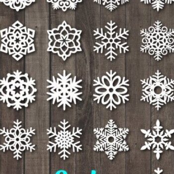 Intra απο ξύλο plywood 3mm-4mm πάχος – Πακέτο Snowflake, Χριστουγεννιάτικη νιφάδα χιονιού Δίασταση  20x20 cm INTRAFABR-37710028 - Image 1