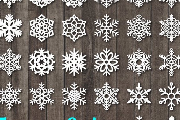 Intra απο ξύλο plywood 3mm-4mm πάχος – Πακέτο Snowflake, Χριστουγεννιάτικη νιφάδα χιονιού Δίασταση  20x20 cm INTRAFABR-37710028