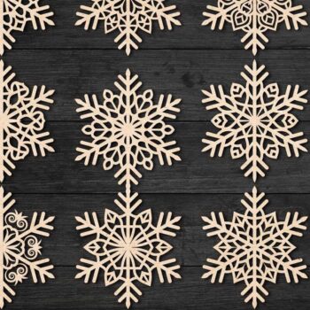 Intra απο ξύλο plywood 3mm-4mm πάχος – Snowflake Lasercut, Χριστουγεννιάτικο Clipart Δίασταση 20x20 cm INTRAFABR-77565719 - Image 1