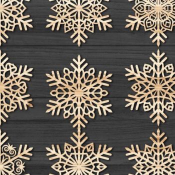 Intra απο ξύλο plywood 3mm-4mm πάχος – Snowflake Lasercut, Χριστουγεννιάτικο Clipart Δίασταση 20x20 cm INTRAFABR-77565719 - Image 2