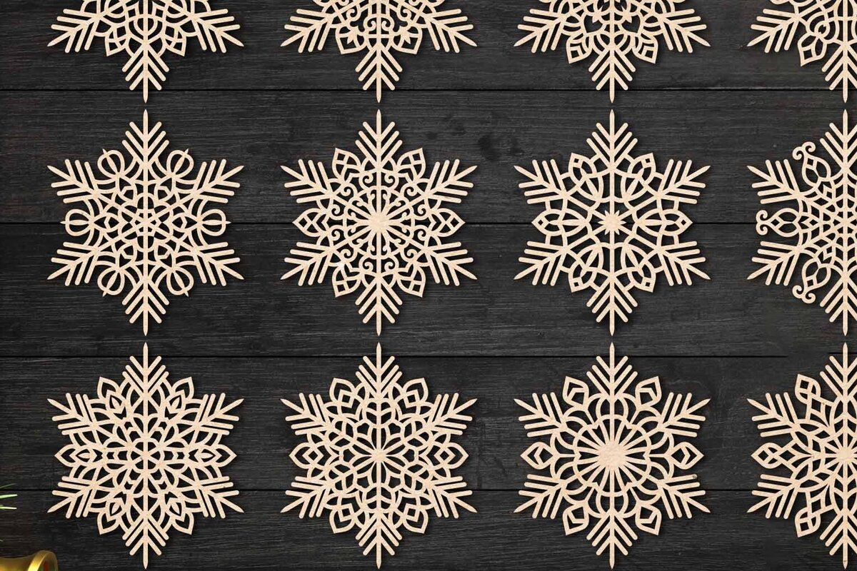 Intra απο ξύλο plywood 3mm-4mm πάχος – Snowflake Lasercut, Χριστουγεννιάτικο Clipart Δίασταση  20x20 cm INTRAFABR-77547732