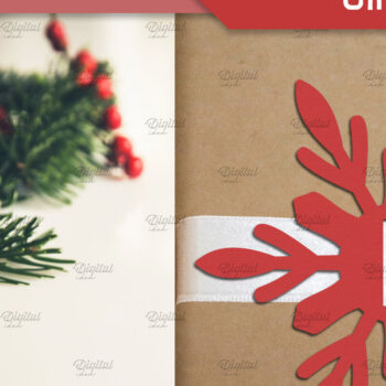 Intra απο ξύλο plywood 3mm-4mm πάχος – Snowflake. Ετικέτα δώρου XMas Ribbon Δίασταση  20x20 cm INTRAFABR-83081828 - Image 1