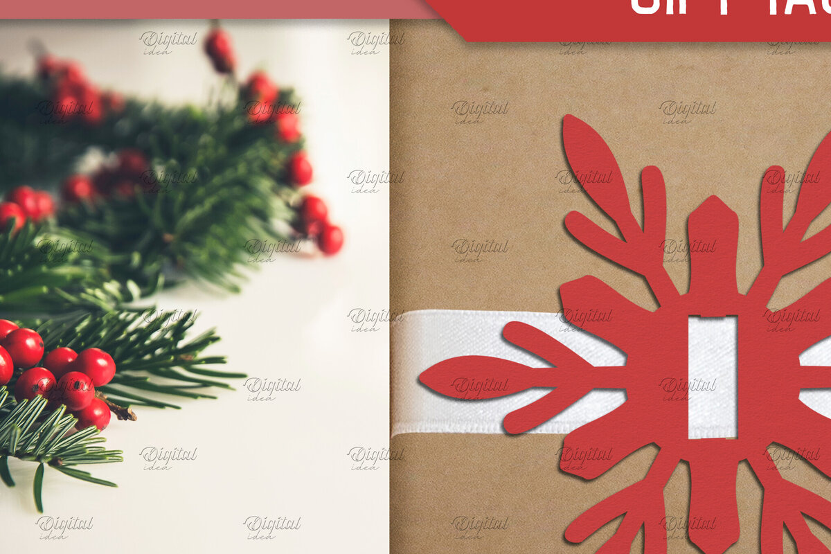 Intra απο ξύλο plywood 3mm-4mm πάχος – Snowflake. Ετικέτα δώρου XMas Ribbon Δίασταση  20x20 cm INTRAFABR-83081828