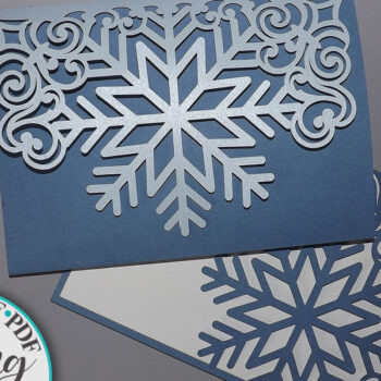 Intra απο ξύλο plywood 3mm-4mm πάχος – Προσκλητήριο γάμου Trifold Snowflake Δίασταση 20x20 cm INTRAFABR-7707332 - Image 1