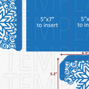 Intra απο ξύλο plywood 3mm-4mm πάχος – Προσκλητήριο γάμου Trifold Snowflake Δίασταση 20x20 cm INTRAFABR-7707332 - Image 5