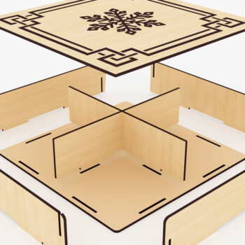 Intra απο ξύλο plywood 3mm-4mm πάχος – Αρχεία νιφάδων χιονιού και κουτιού αποθήκευσης δώρων Δίασταση 20x20 cm INTRAFABR-47679440 - Image 3