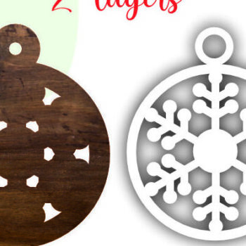 Intra απο ξύλο plywood 3mm-4mm πάχος – Snowflakes Christmas 2d Δίασταση  20x20 cm INTRAFABR-81680589 - Image 3
