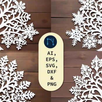Intra απο ξύλο plywood 3mm-4mm πάχος – Πακέτο Snowflakes Christmas Tree Δίασταση  20x20 cm INTRAFABR-79999032 - Image 1