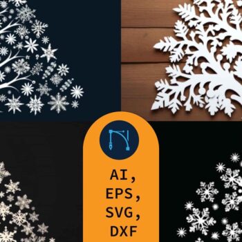 Intra απο ξύλο plywood 3mm-4mm πάχος – Πακέτο Snowflakes Christmas Tree Δίασταση  20x20 cm INTRAFABR-79999401 - Image 2