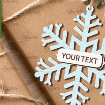 Intra απο ξύλο plywood 3mm-4mm πάχος – Snowflakes Gift Tags Πακέτο κοπής με λέιζερ Δίασταση 20x20 cm INTRAFABR-101704936 - Image 3