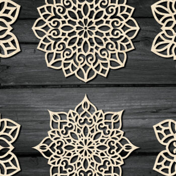 Intra απο ξύλο plywood 3mm-4mm πάχος – Snowflakes ,Snowflakes Δίασταση 20x20 cm INTRAFABR-59964338 - Image 3