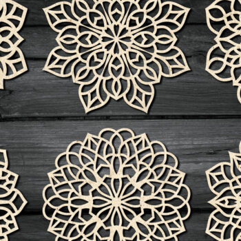 Intra απο ξύλο plywood 3mm-4mm πάχος – Snowflakes ,Snowflakes Δίασταση 20x20 cm INTRAFABR-59964338 - Image 4