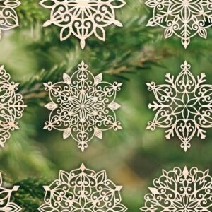 Intra απο ξύλο plywood 3mm-4mm πάχος – Snowflakes ,Snowflakes Δίασταση  20x20 cm INTRAFABR-76077503