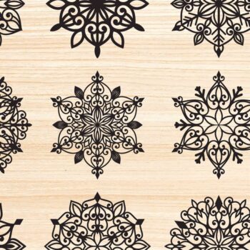 Intra απο ξύλο plywood 3mm-4mm πάχος – Snowflakes ,Snowflakes Δίασταση 20x20 cm INTRAFABR-76077503 - Image 2