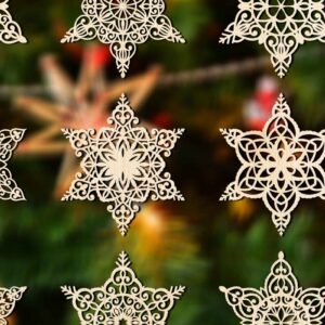 Intra απο ξύλο plywood 3mm-4mm πάχος – Snowflakes ,Snowflakes Δίασταση  20x20 cm INTRAFABR-76986248