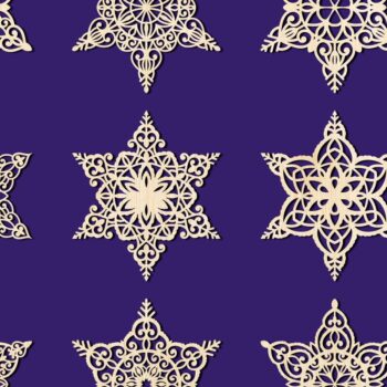 Intra απο ξύλο plywood 3mm-4mm πάχος – Snowflakes ,Snowflakes Δίασταση  20x20 cm INTRAFABR-76986248 - Image 2