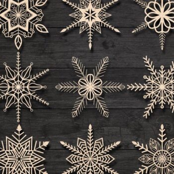 Intra απο ξύλο plywood 3mm-4mm πάχος – Snowflakes ,Snowflakes Δίασταση  20x20 cm INTRAFABR-77113451 - Image 1