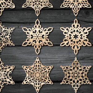 Intra απο ξύλο plywood 3mm-4mm πάχος – Snowflakes ,Snowflakes Δίασταση  20x20 cm INTRAFABR-46949750
