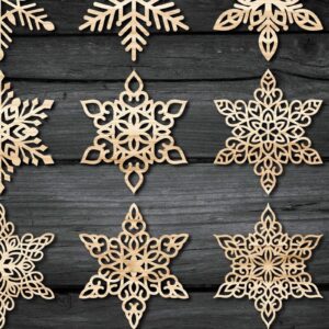 Intra απο ξύλο plywood 3mm-4mm πάχος – Snowflakes ,Snowflakes Δίασταση  20x20 cm INTRAFABR-46950305