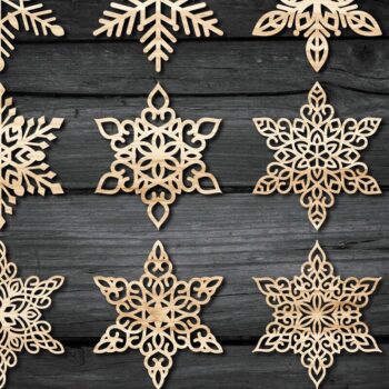 Intra απο ξύλο plywood 3mm-4mm πάχος – Snowflakes ,Snowflakes Δίασταση 20x20 cm INTRAFABR-46950305 - Image 1