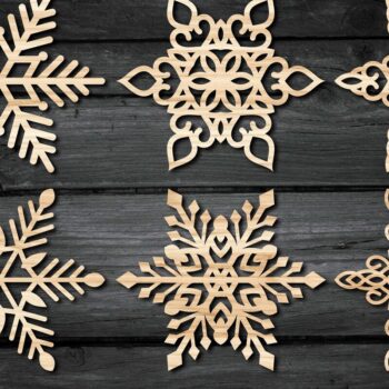 Intra απο ξύλο plywood 3mm-4mm πάχος – Snowflakes ,Snowflakes Δίασταση 20x20 cm INTRAFABR-46950305 - Image 2