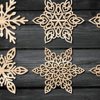 Intra απο ξύλο plywood 3mm-4mm πάχος – Snowflakes ,Snowflakes Δίασταση 20x20 cm INTRAFABR-46950305 - Image 3