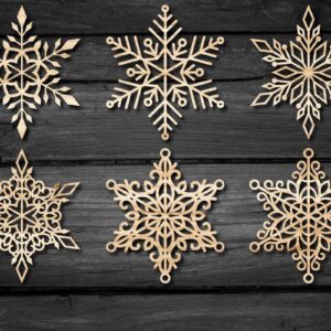 Intra απο ξύλο plywood 3mm-4mm πάχος – Snowflakes ,Snowflakes Δίασταση  20x20 cm INTRAFABR-47248753