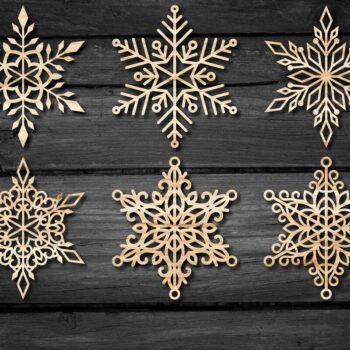 Intra απο ξύλο plywood 3mm-4mm πάχος – Snowflakes ,Snowflakes Δίασταση  20x20 cm INTRAFABR-47248753 - Image 1