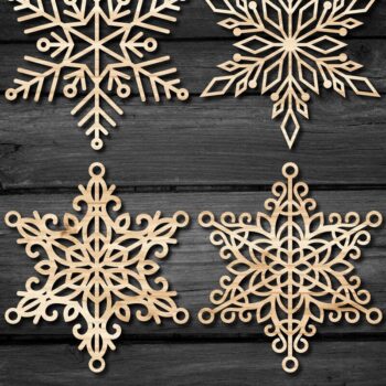 Intra απο ξύλο plywood 3mm-4mm πάχος – Snowflakes ,Snowflakes Δίασταση  20x20 cm INTRAFABR-47248753 - Image 3