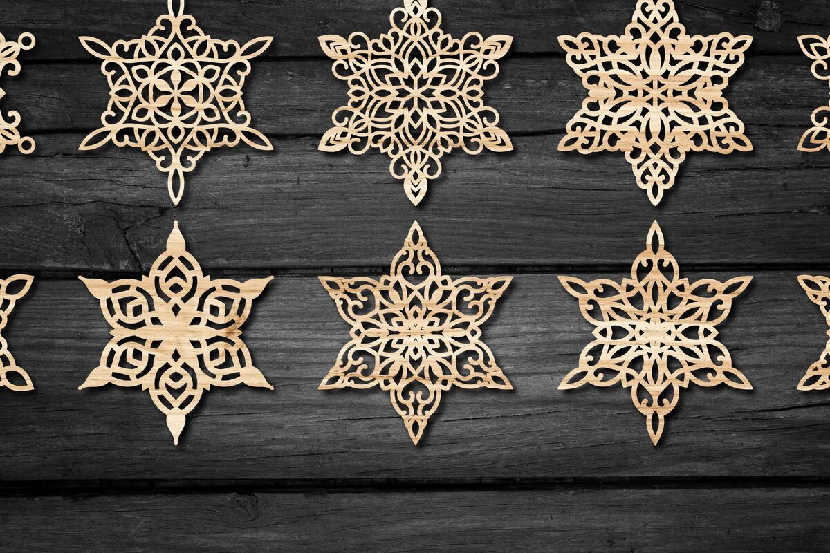 Intra απο ξύλο plywood 3mm-4mm πάχος – Snowflakes ,Snowflakes Δίασταση  20x20 cm INTRAFABR-47757325