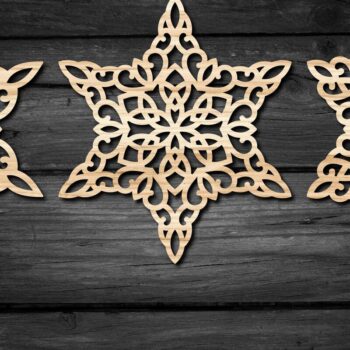 Intra απο ξύλο plywood 3mm-4mm πάχος – Snowflakes ,Snowflakes Δίασταση  20x20 cm INTRAFABR-47757325 - Image 3