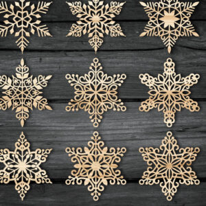 Intra απο ξύλο plywood 3mm-4mm πάχος – Snowflakes ,Snowflakes Δίασταση  20x20 cm INTRAFABR-49790911