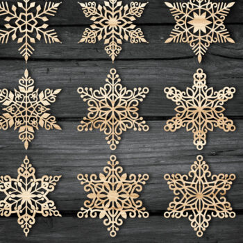 Intra απο ξύλο plywood 3mm-4mm πάχος – Snowflakes ,Snowflakes Δίασταση  20x20 cm INTRAFABR-49790911 - Image 1