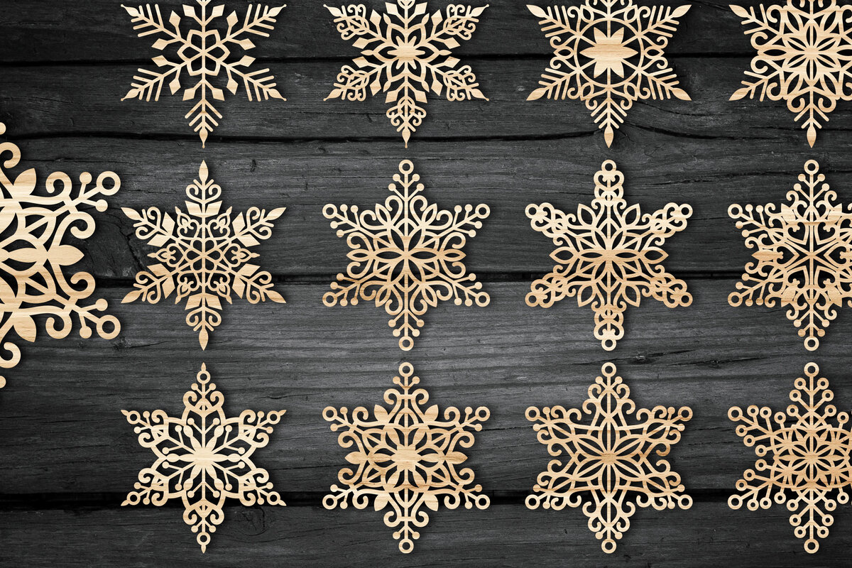 Intra απο ξύλο plywood 3mm-4mm πάχος – Snowflakes ,Snowflakes Δίασταση  20x20 cm INTRAFABR-49790911
