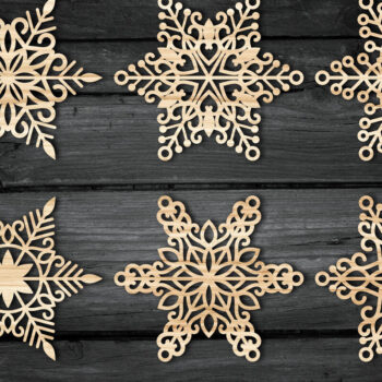 Intra απο ξύλο plywood 3mm-4mm πάχος – Snowflakes ,Snowflakes Δίασταση  20x20 cm INTRAFABR-49790911 - Image 3