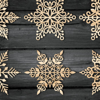 Intra απο ξύλο plywood 3mm-4mm πάχος – Snowflakes ,Snowflakes Δίασταση  20x20 cm INTRAFABR-49791474 - Image 2