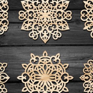 Intra απο ξύλο plywood 3mm-4mm πάχος – Snowflakes ,Snowflakes Δίασταση  20x20 cm INTRAFABR-59005028