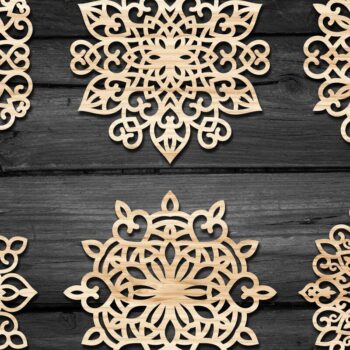Intra απο ξύλο plywood 3mm-4mm πάχος – Snowflakes ,Snowflakes Δίασταση  20x20 cm INTRAFABR-59005028 - Image 1