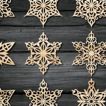 Intra απο ξύλο plywood 3mm-4mm πάχος – Snowflakes, Snowflakes Δίασταση 20x20 cm INTRAFABR-43802595 - Image 1